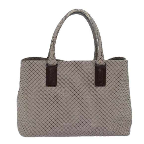 BOTTEGA VENETA Hand Bag PVC Leather Gray Auth bs15475 - Picture 3 of 16